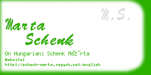 marta schenk business card